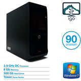 HP Pro 3400 MT: Dual Core 2.9G / 8G DDR3 RAM / 500G Hard Drive / DVDROM / Windows 7 Professional
