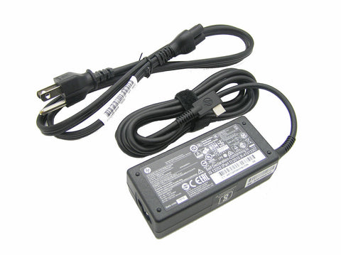 New Genuine HP 45W USB-C Type AC Adapter for HP TPN-CA01, P/N 814838-002, 815049-001, U/PN A045R031L. Power cord included.