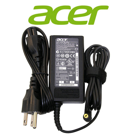New Genuine Acer AC Adapter Charger 19V 3.42A 65W Yellow Connector Tip 5.5x1.7mm