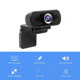 HD Webcam 1080P with built-in microphone, USB Plug and Play, No software installation needed, Support Windows & Mac