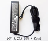 New Genuine Lenovo AC Power Adapter Charger 20V 3.25A 65W 5.5x2.5mm Tip ADP-65KHB 36001929