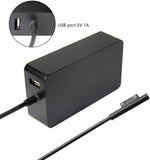 New Genuine Microsoft Surface Book AC Adapter Charger Model 1706 15V 4A 65W with USB charging port for Surface Book, Surface Laptop, Surface Pro, Surface Pro 4 and Surface Pro 3